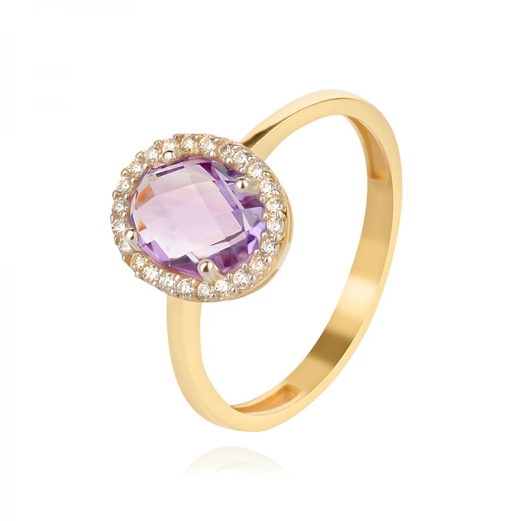 Златен медальон Amethyst
