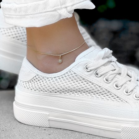 Златна гривна за крак Sunny