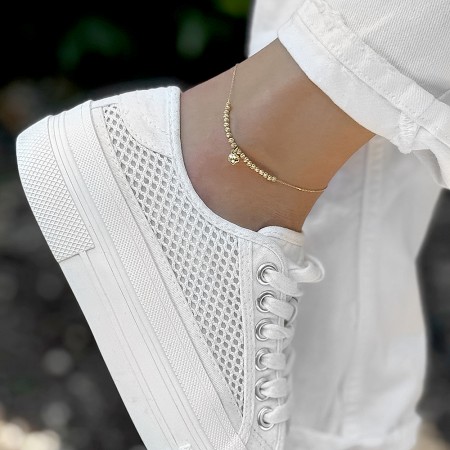 Златна гривна за крак Diamond Love Златна гривна за крак Diamond Love