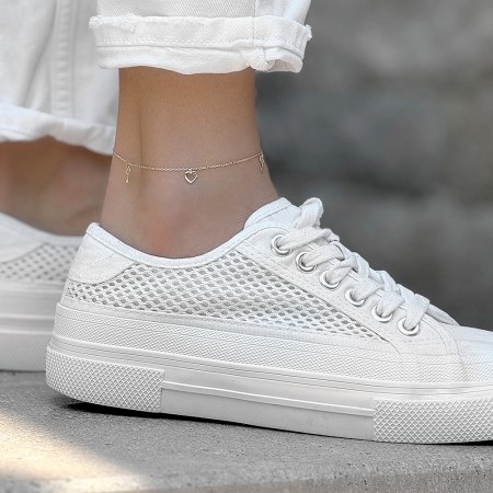 Златна гривна за крак Tiny Heart Златна гривна за крак Tiny Heart