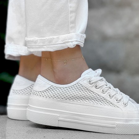 Златна гривна за крак Tiny Heart