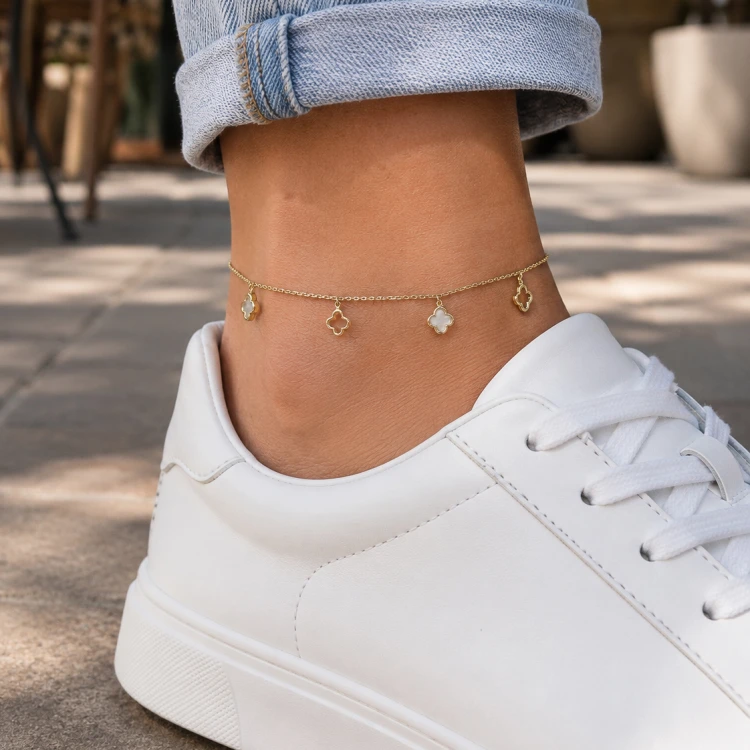 Златна гривна за крак White Clover Златна гривна за крак White Clover