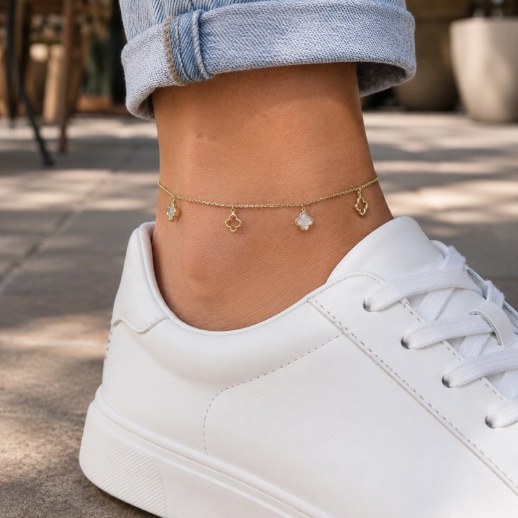 Златна гривна за крак White Clover Златна гривна за крак White Clover