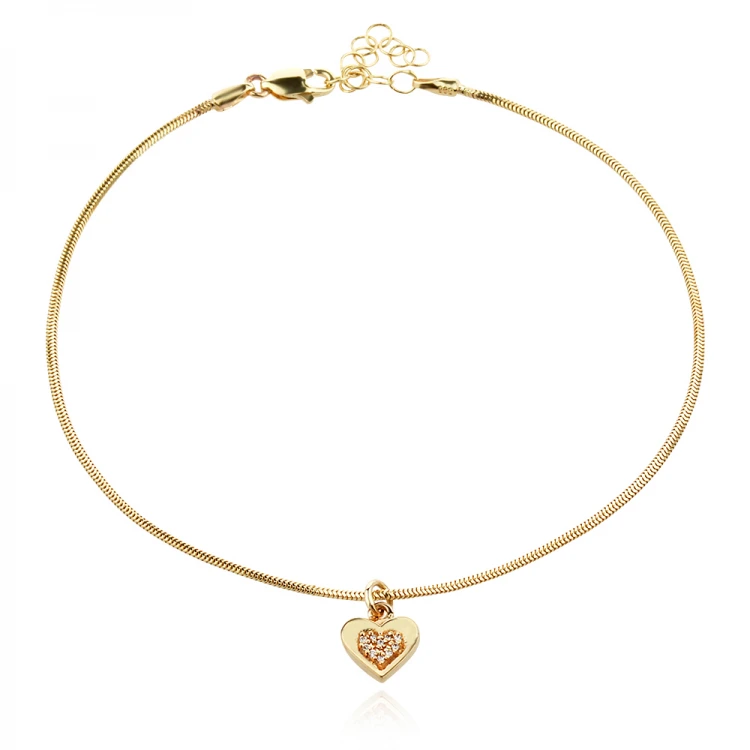 Златна гривна за крак Heart Златна гривна за крак Heart