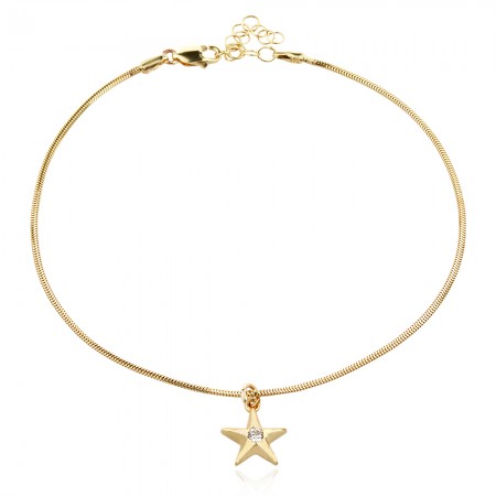 Златна гривна за крак Star