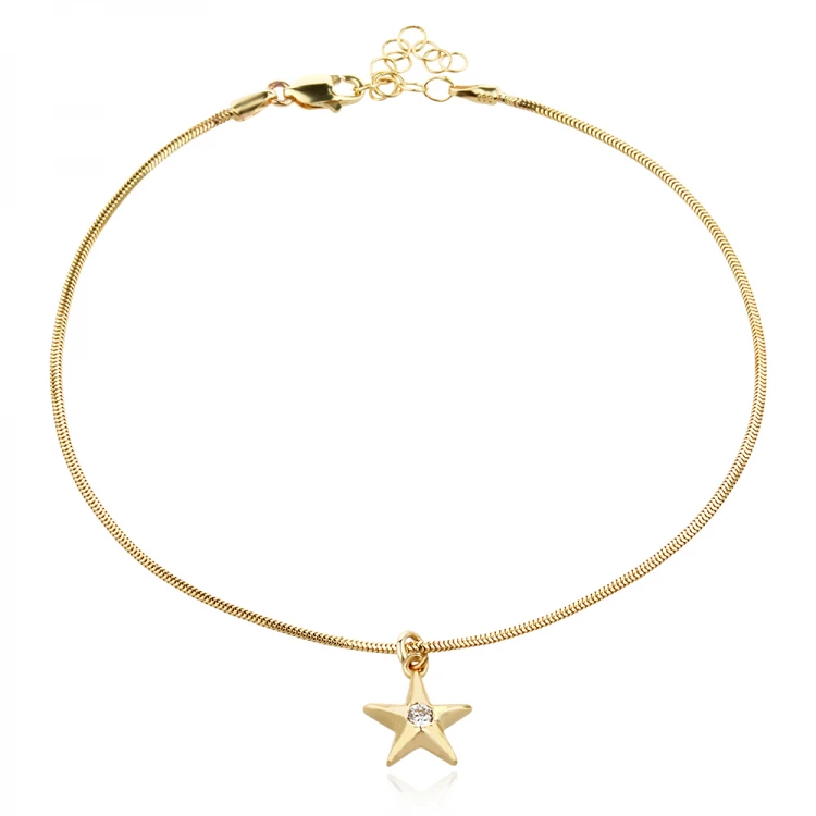 Златна гривна за крак Star Златна гривна за крак Star