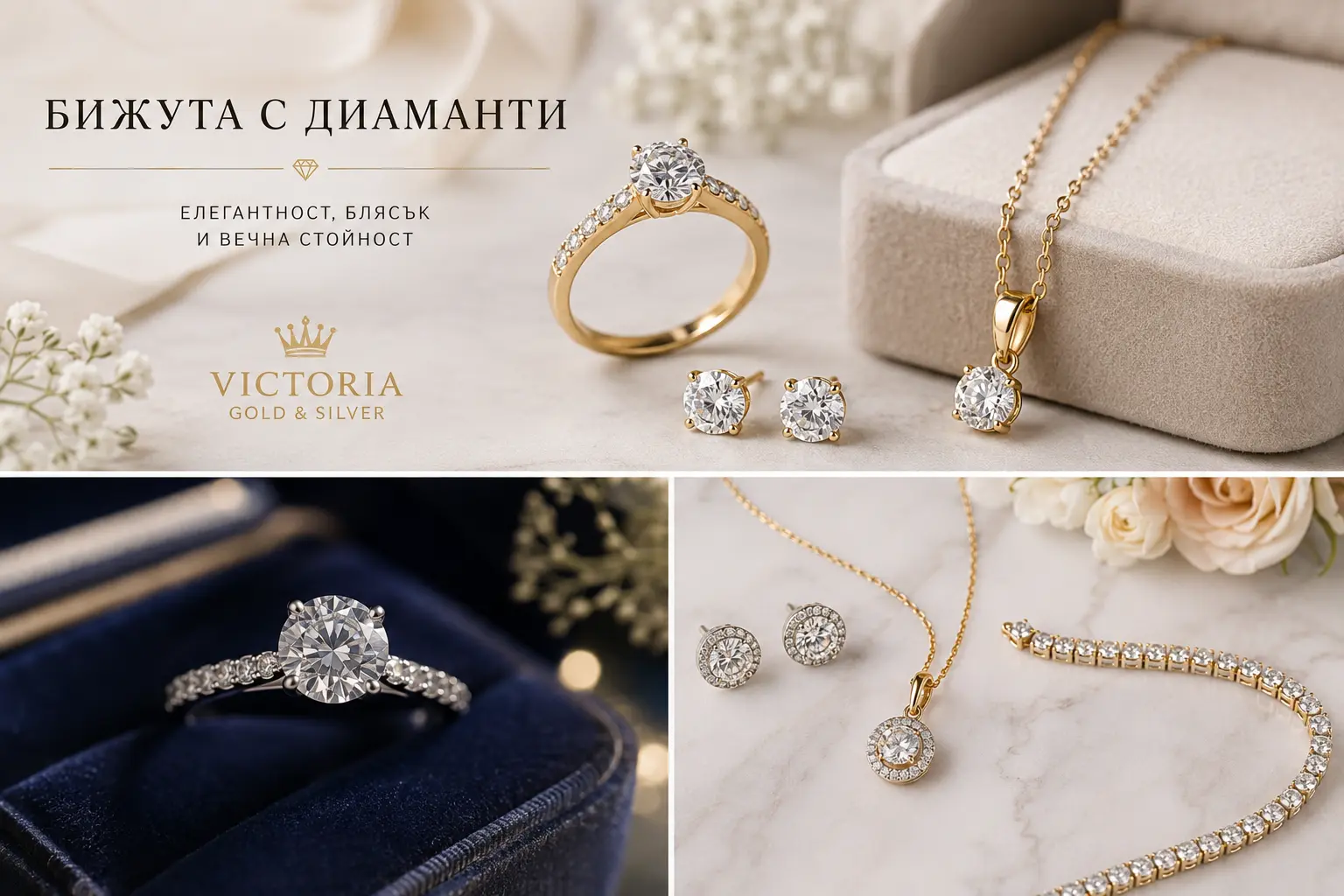Бижута с диаманти от Victoria Gold бижута с диаманти от Victoria Gold